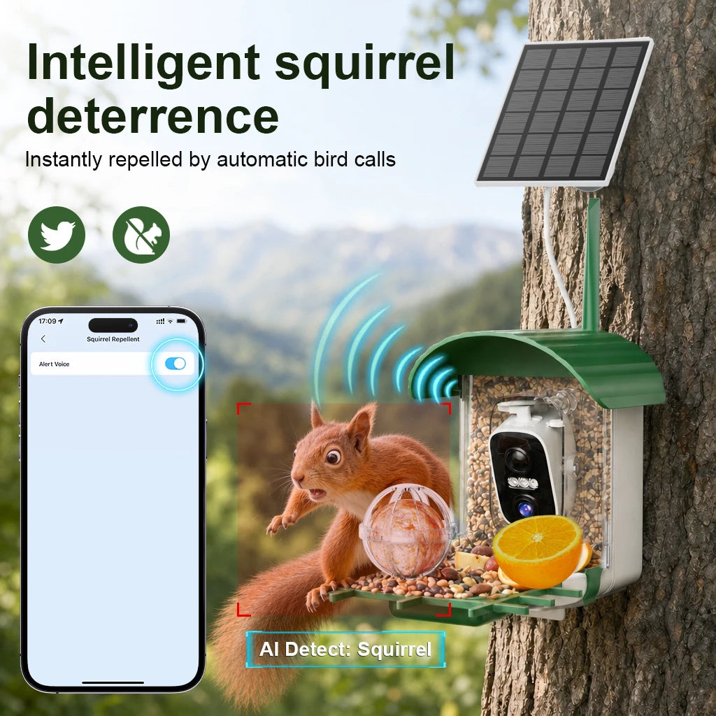 Slimme Vogelvoedercamera met AI & Zonnepaneel – 4MP