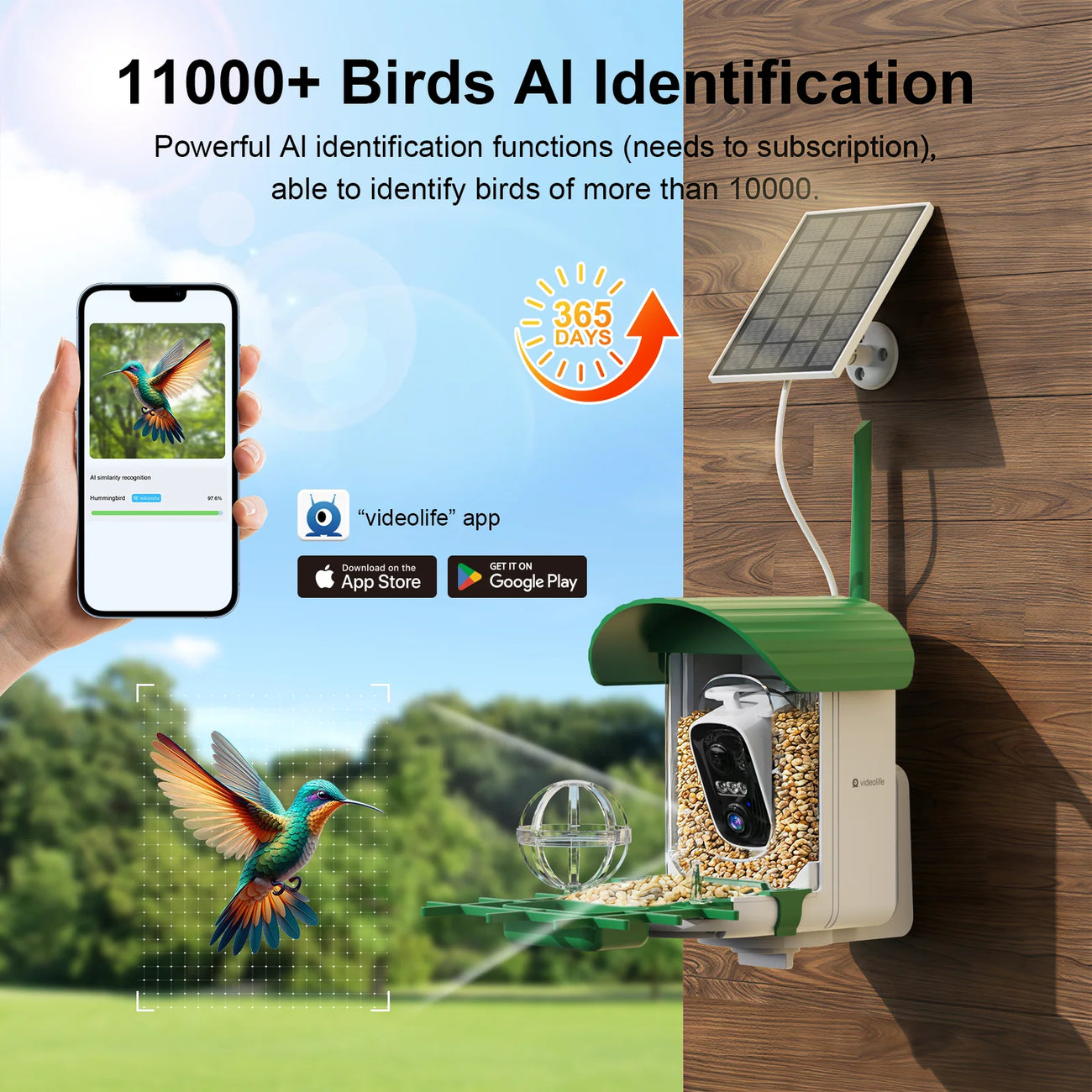 Slimme Vogelvoedercamera met AI & Zonnepaneel – 4MP