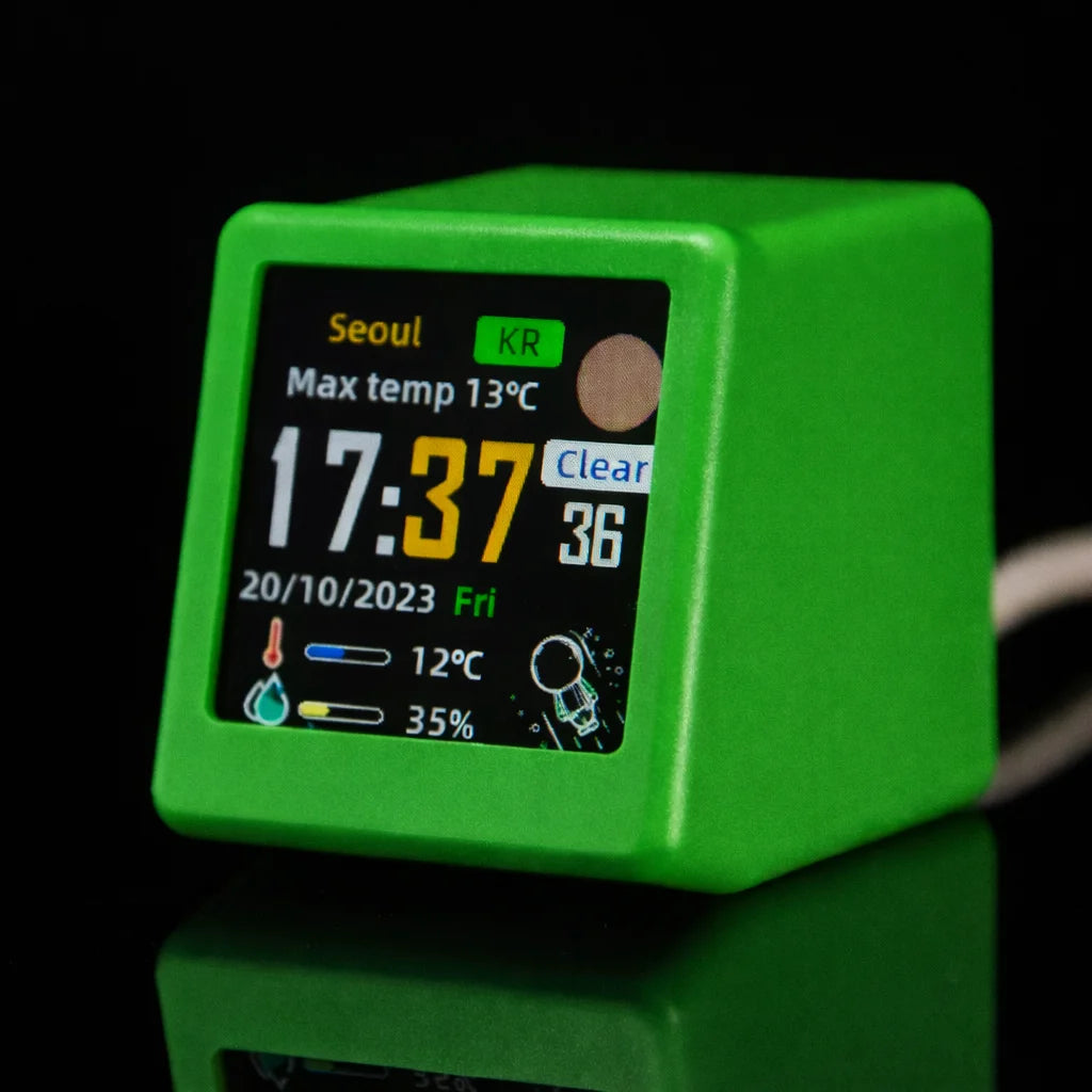 Slimme Mini Desktop Weerklok met WiFi en IPS LCD Display – Moderne Gadget