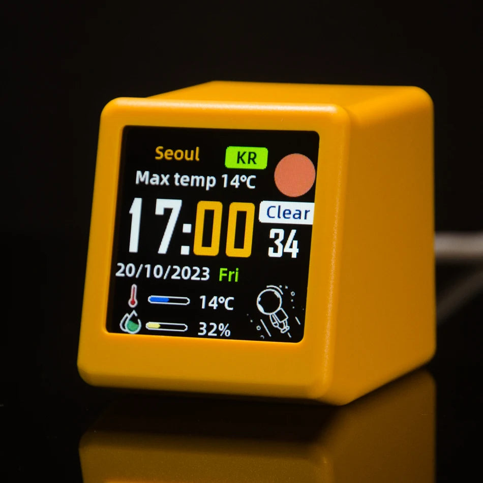 Slimme Mini Desktop Weerklok met WiFi en IPS LCD Display – Moderne Gadget