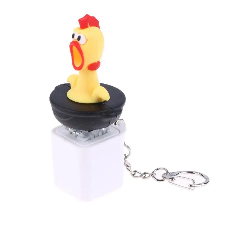 Stress Relief Kippen Sleutelhanger – Cartoon Geluidsgadget