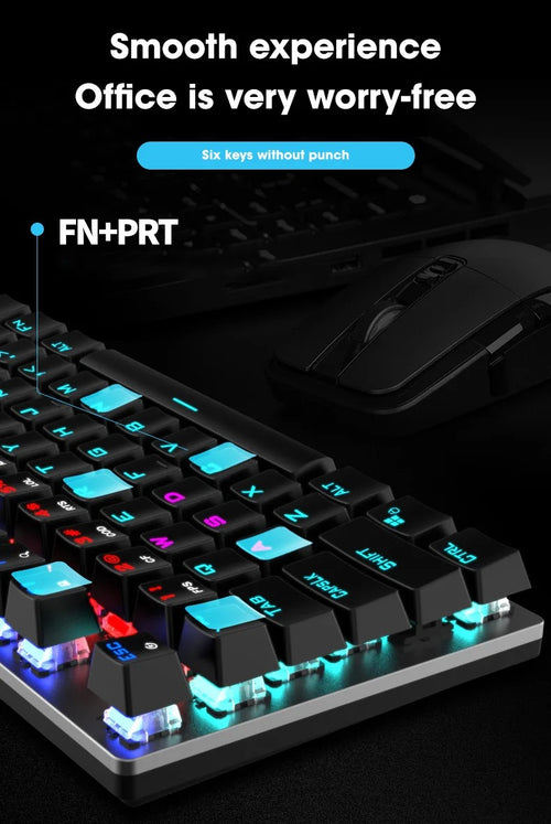 AOC GK410 Mechanisch Gaming Toetsenbord RGB – 104 Toetsen, Metalen Paneel, N-Key Rollover